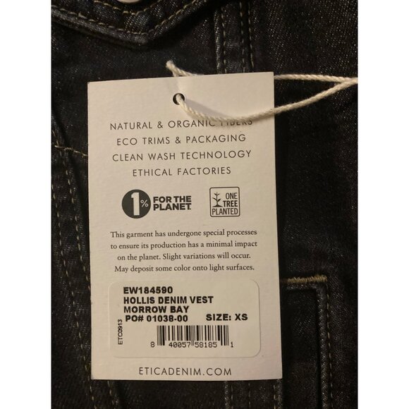 Ética Hollis Denim Vest - Morrow Bay XS X-Small NWT New With Tag, Women - Picture 3 of 3